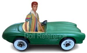 1964 Allan doll Mercedes Benz green sports car